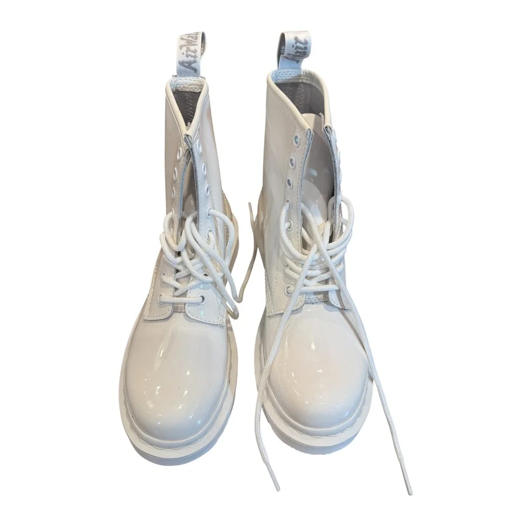 Dr. Martens 1460 Mono White Patent Leather Ankle Boots Womens Shoes US Size 6 - Picture 5 of 7